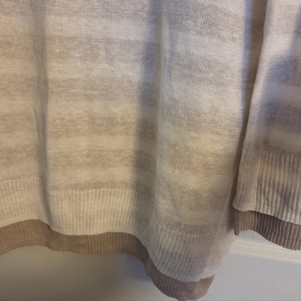 Three Dots Linda Split Back Sweater Large Nwot - image 5